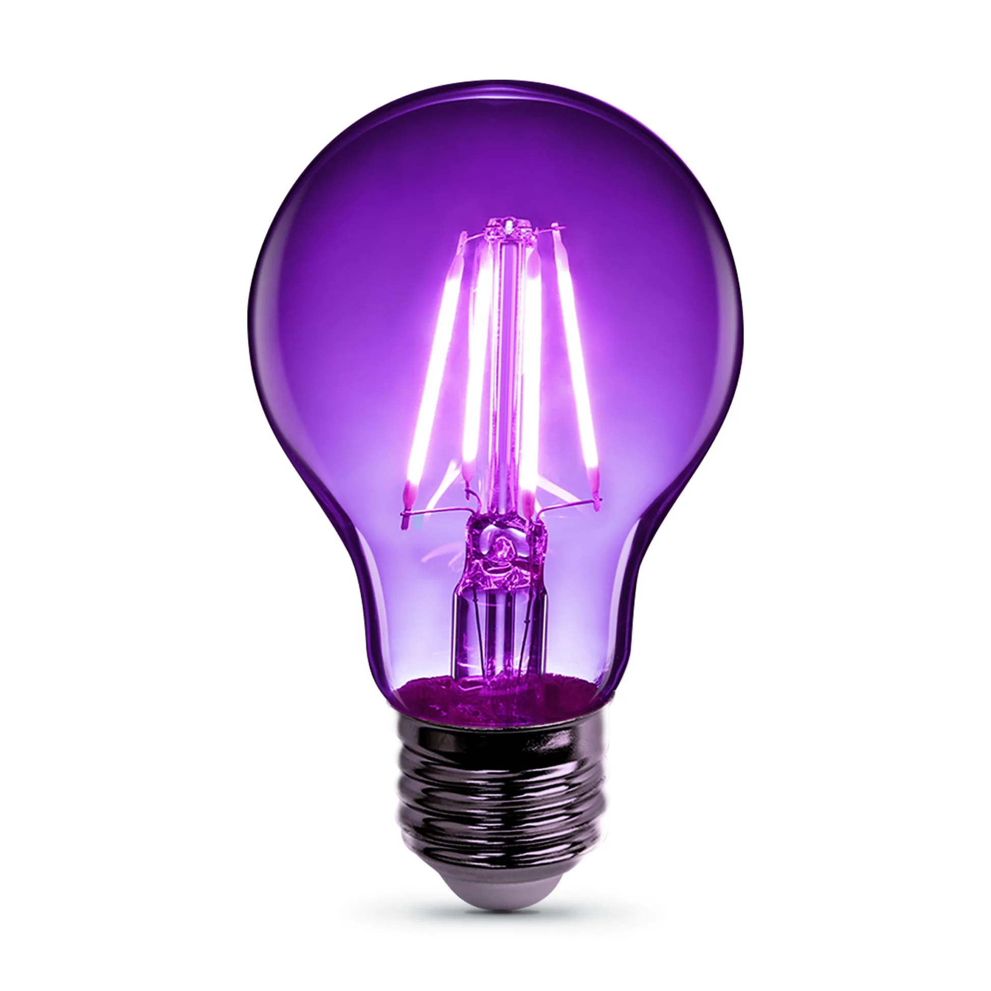 A19 Clear Glass Purple LED Bulb - Cheap-Us