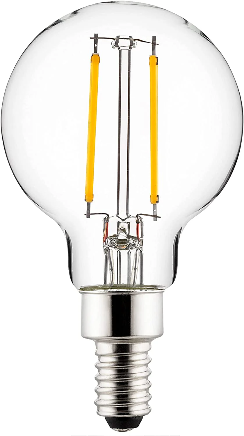 Sunlite 40959-SU LED G16.5 Filament Style Globe Light Bulb, 2.5 Watts (25W Equivalent), 250 lumens, Dimmable, Candelabra Base (E12), UL Listed, 3000K -Warm White, 6 Pack - Cheap-Us