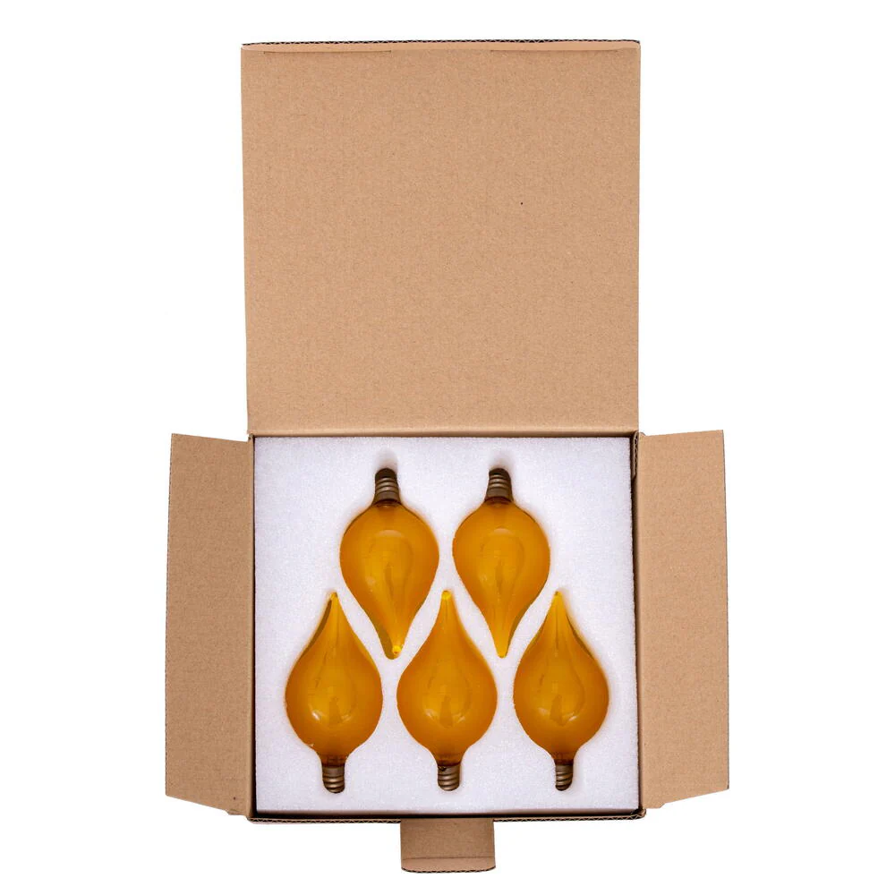 Vickerman 5 Amber LED G45 Glass Flame Tip Replacement Bulbs. - Cheap-Us
