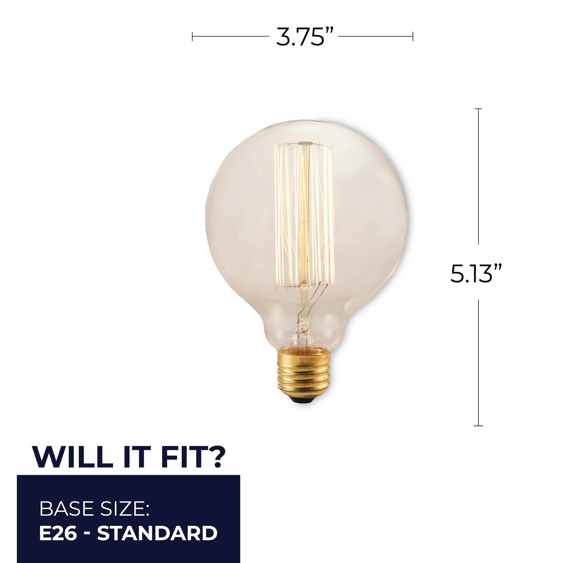 BULBRITE INCANDESCENT G30 MEDIUM SCREW (E26) 40W DIMMABLE NOSTALGIC LIGHT BULB 2200K/AMBER 4PK (342040) - Cheap-Us