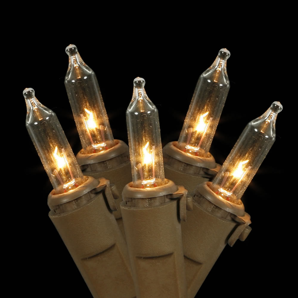 Vickerman 50 Clear Mini-Light on Brown Wire 23' Christmas Light Strand - Cheap-Us
