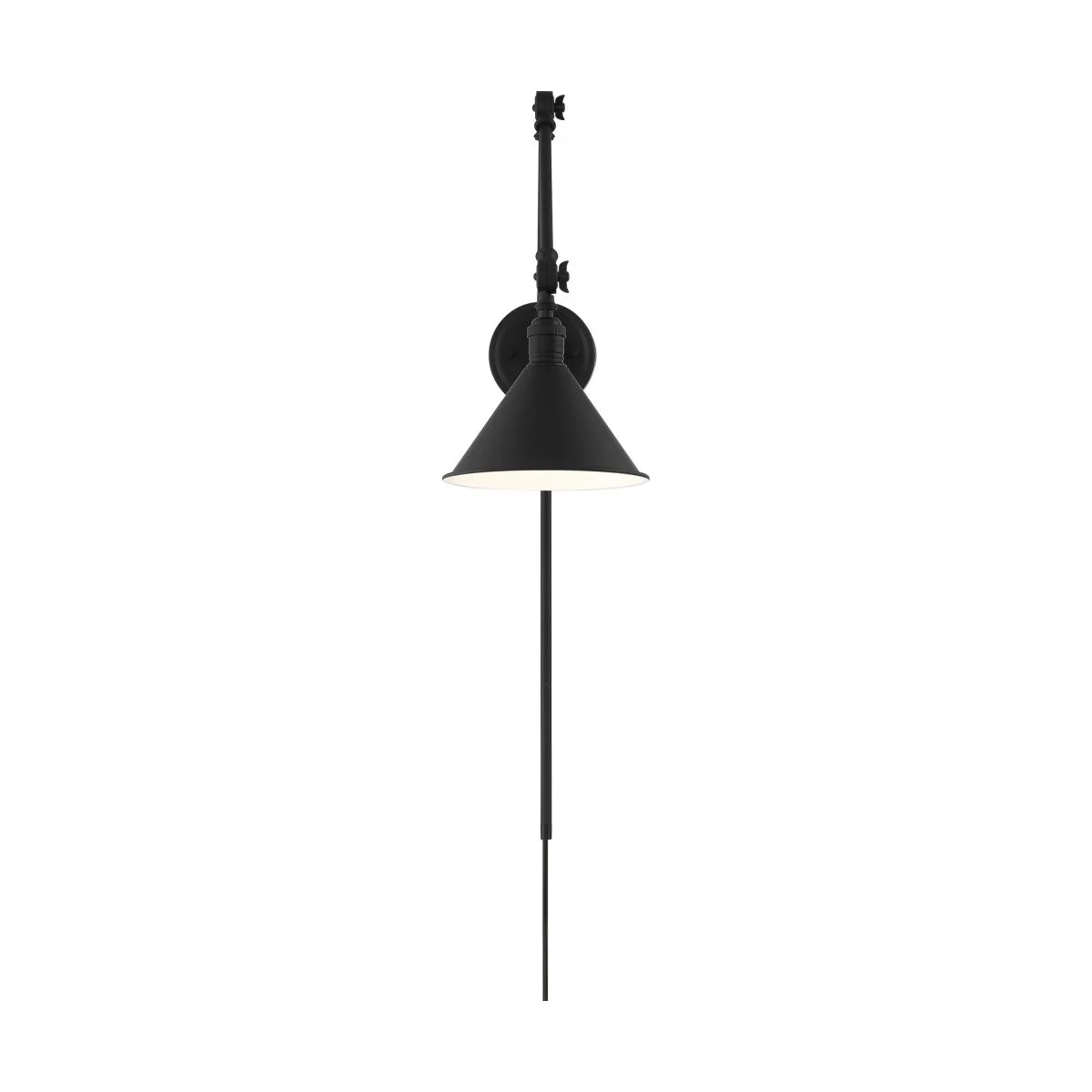 60-7363 DELANCEY SWING ARM FIXTURE Delancey Swing Arm Lamp; Matte Black with Switch - Cheap-Us