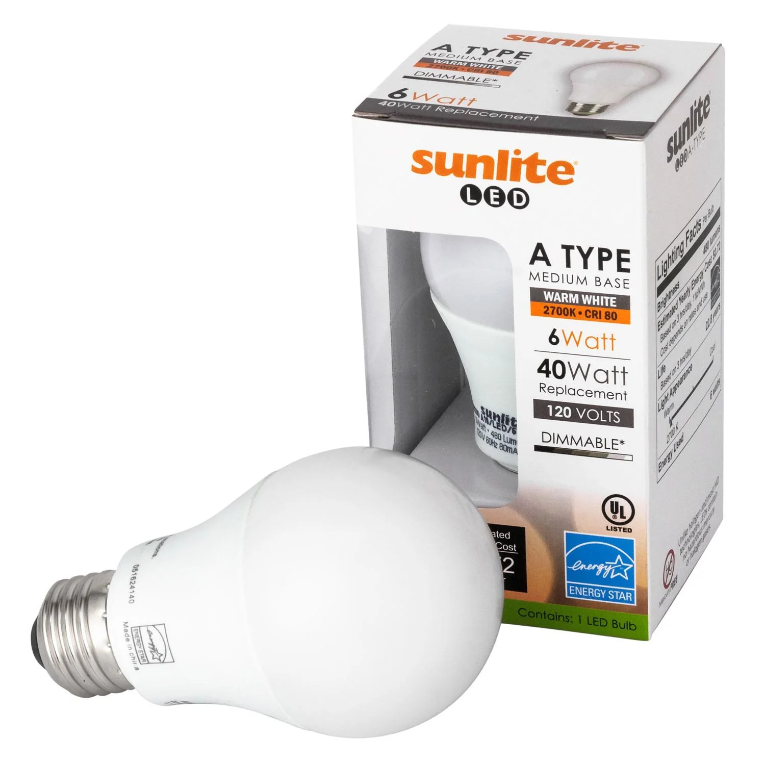 Sunlite A19/LED/6W/E/D/50K LED 6W (40W Replacement) A19 Light Bulbs Energy Star Dimmable, Medium (E26) Base, 5000K Super White - Cheap-Us
