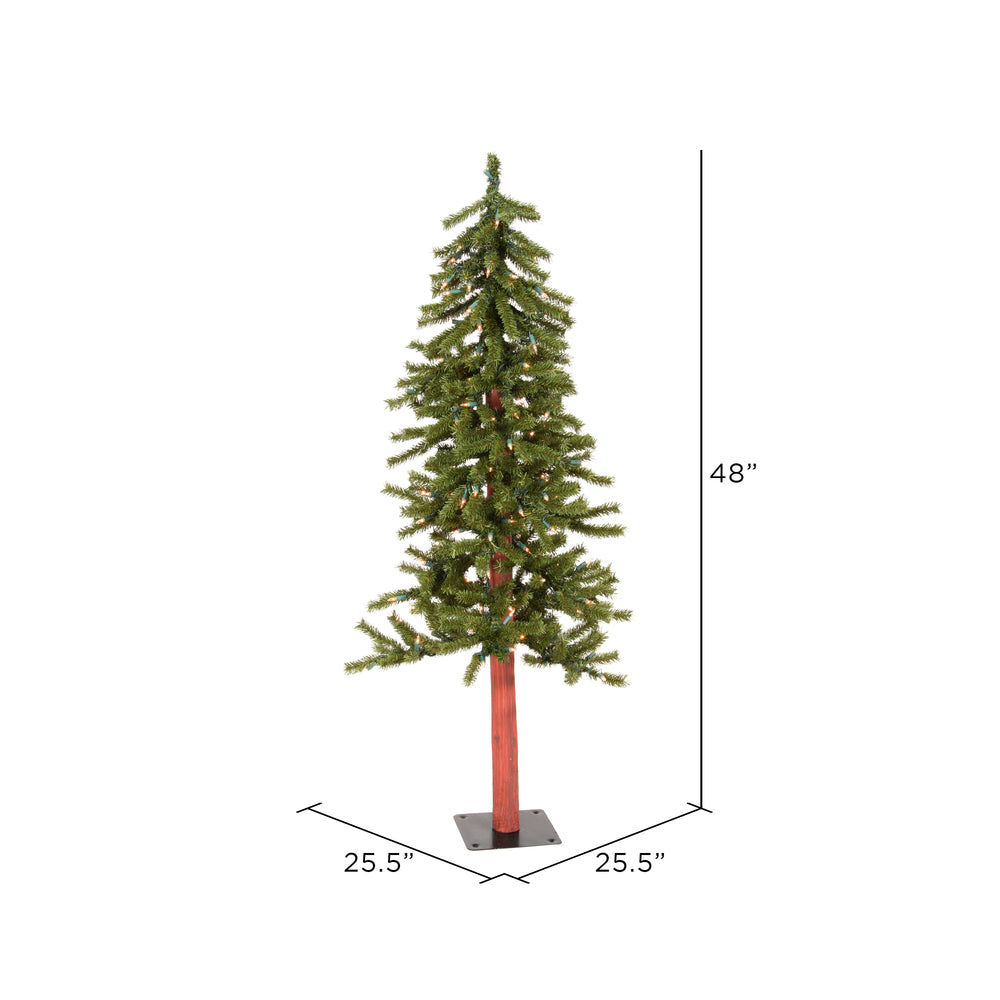 Vickerman 4' Natural Alpine Artificial Christmas Tree Clear Incandescent Lights - Cheap-Us