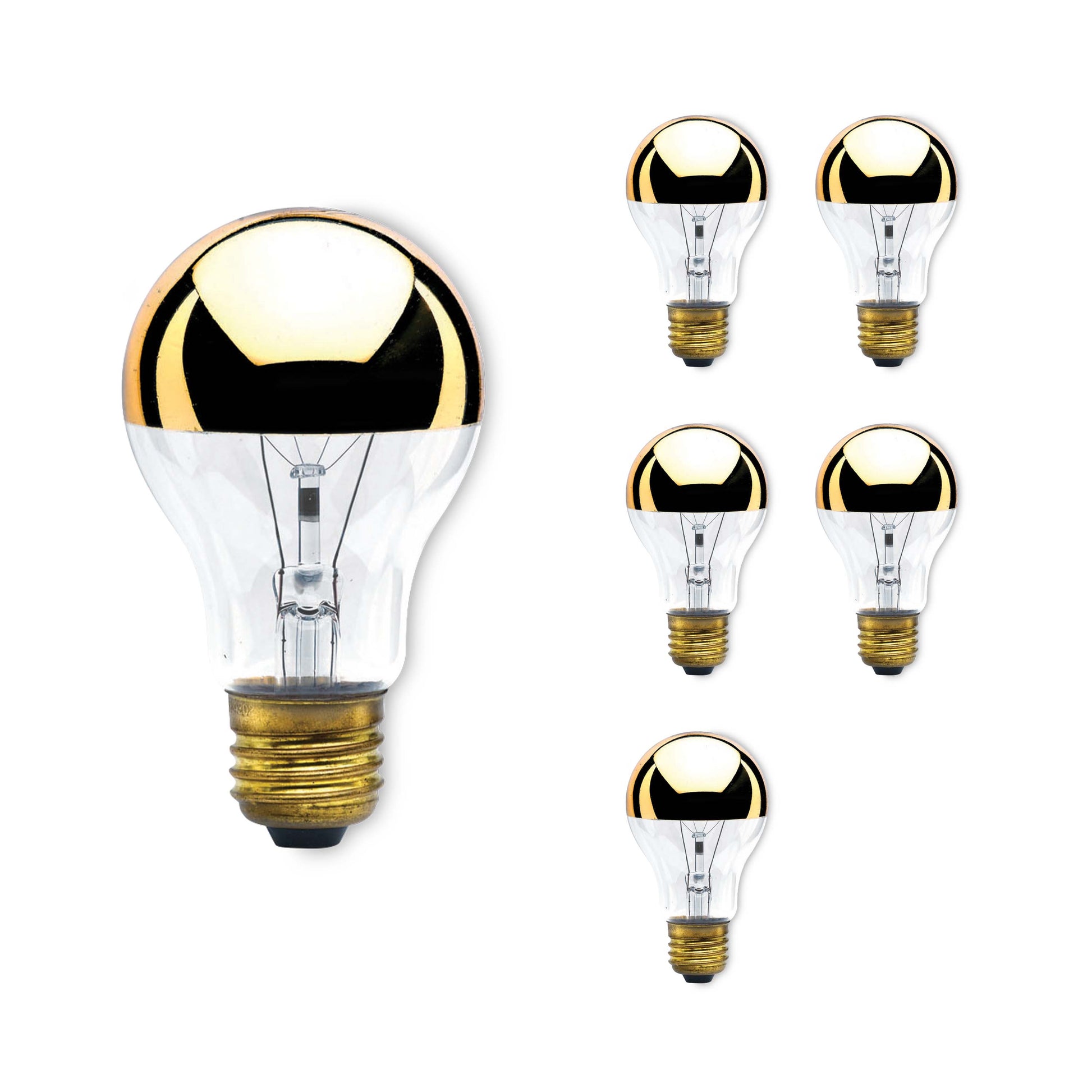 Bulbrite Pack of (6) 60 Watt Dimmable Half Gold A19 Medium (E26) Incandescent Bulb - Cheap-Us