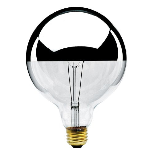 Bulbrite 100G40HM 100 Watt Dimmable Incandescent Half Chrome G25 Globe Bulb, Medium Base - Cheap-Us