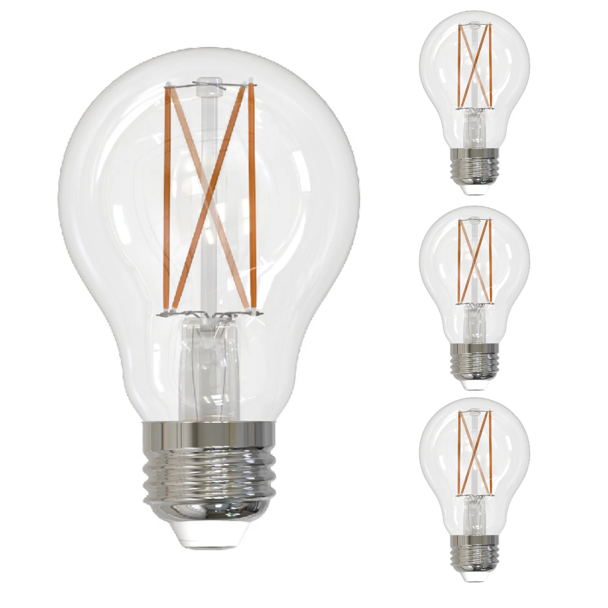 Bulbrite 14W LED A19 LIGHT BULB 4000K COOL WHITE FILAMENT, CLEAR FINISH, E26 MEDIUM SCREW BASE, DIMMABLE 4PK - Cheap-Us