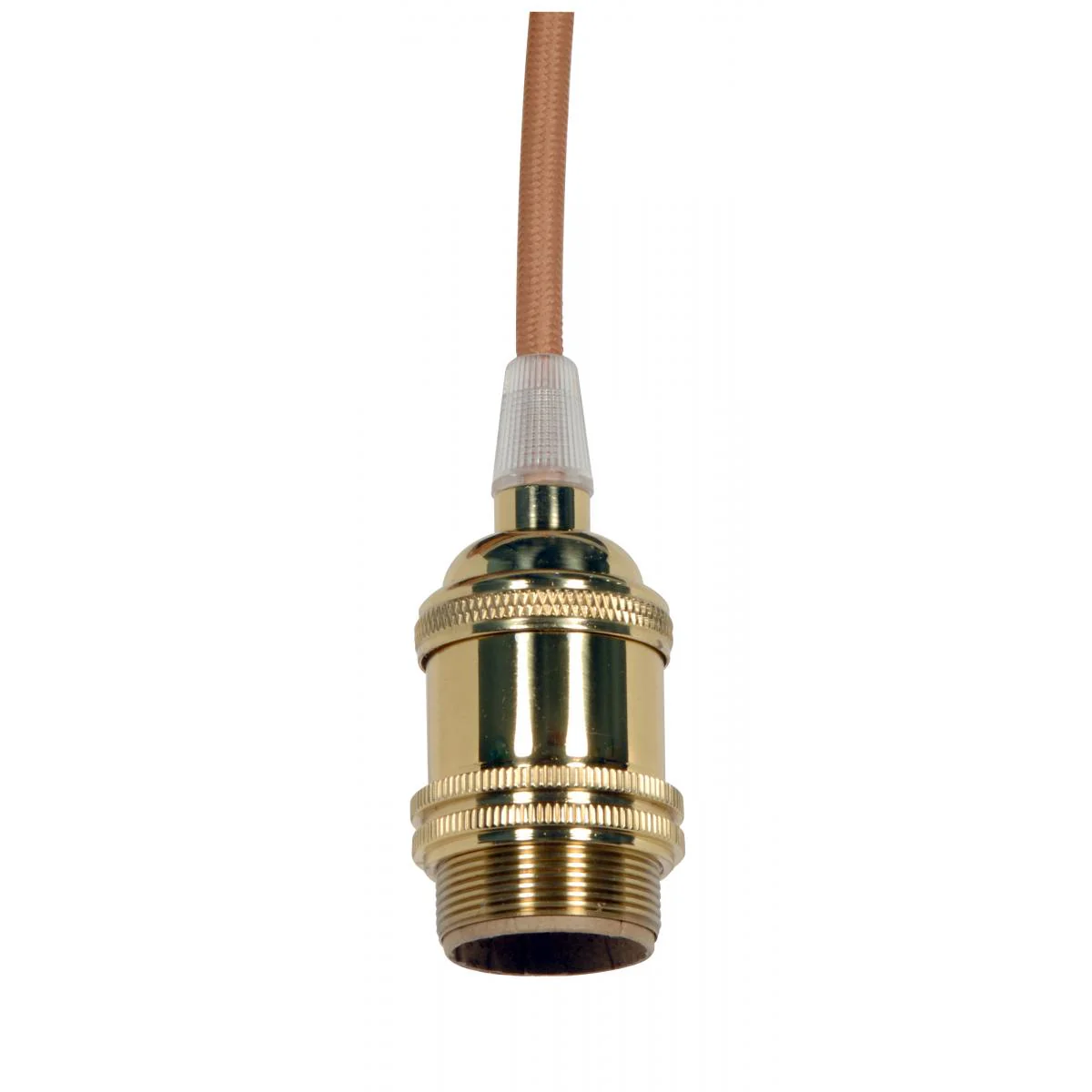 80-2459 P.B. 4 PC S.B. KEYLESS SOCKET Keyless Lampholder; 4 Piece Stamped Solid Brass; Prewired; 2 Uno Rings; 2 Bushings; Gold Wire; Polished Brass Finish; 660W; 250V - Cheap-Us
