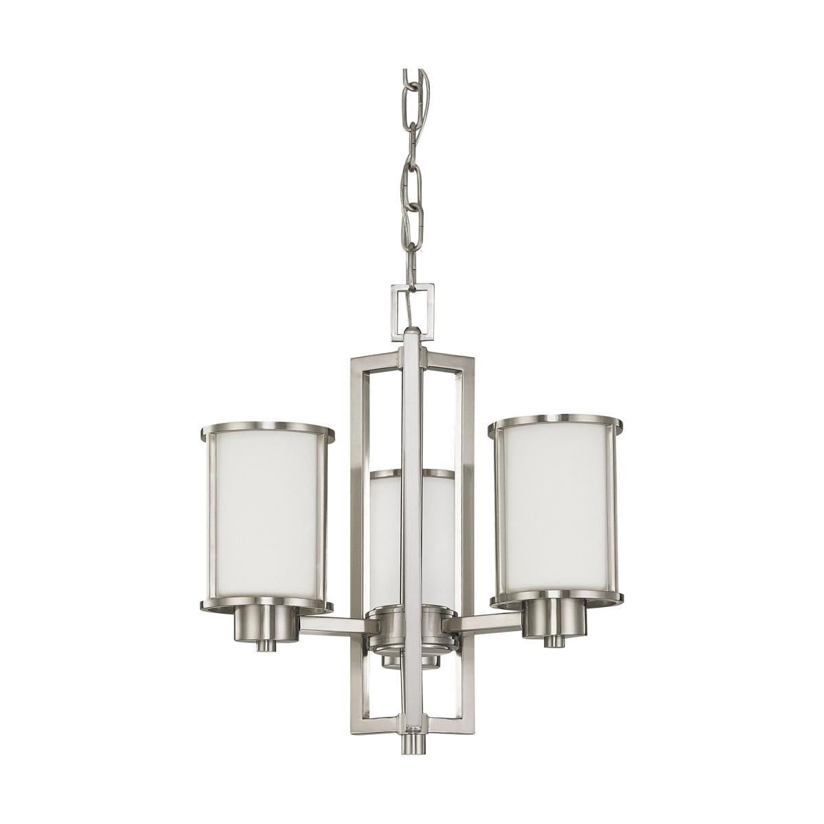 Satco Nuvo Odeon 3-6 Light Chandelier With Satin White Glass - Cheap-Us