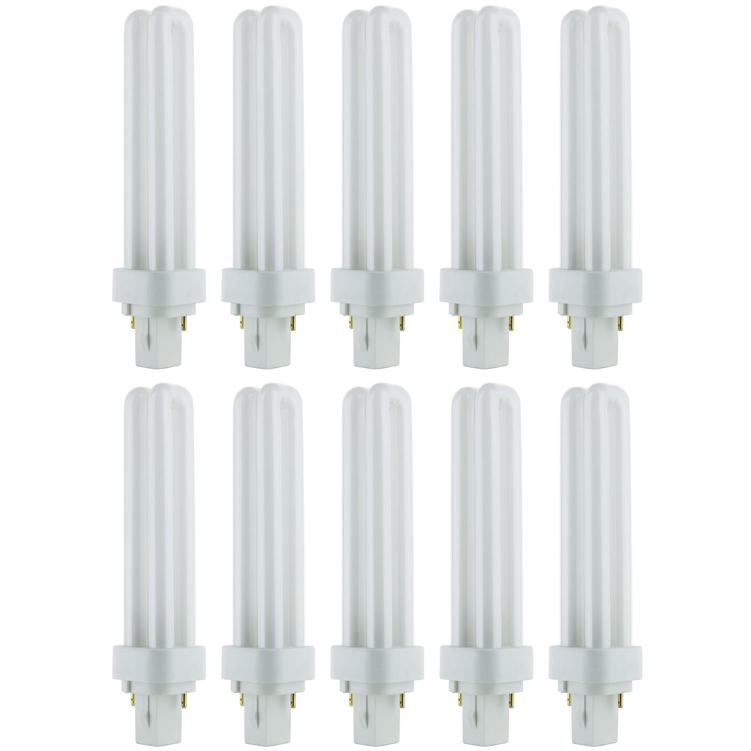 Sunlite 18 Watt PLD 2-Pin Double U-Shaped Twin Tube, G24D-2 Base, Soft White - Cheap-Us