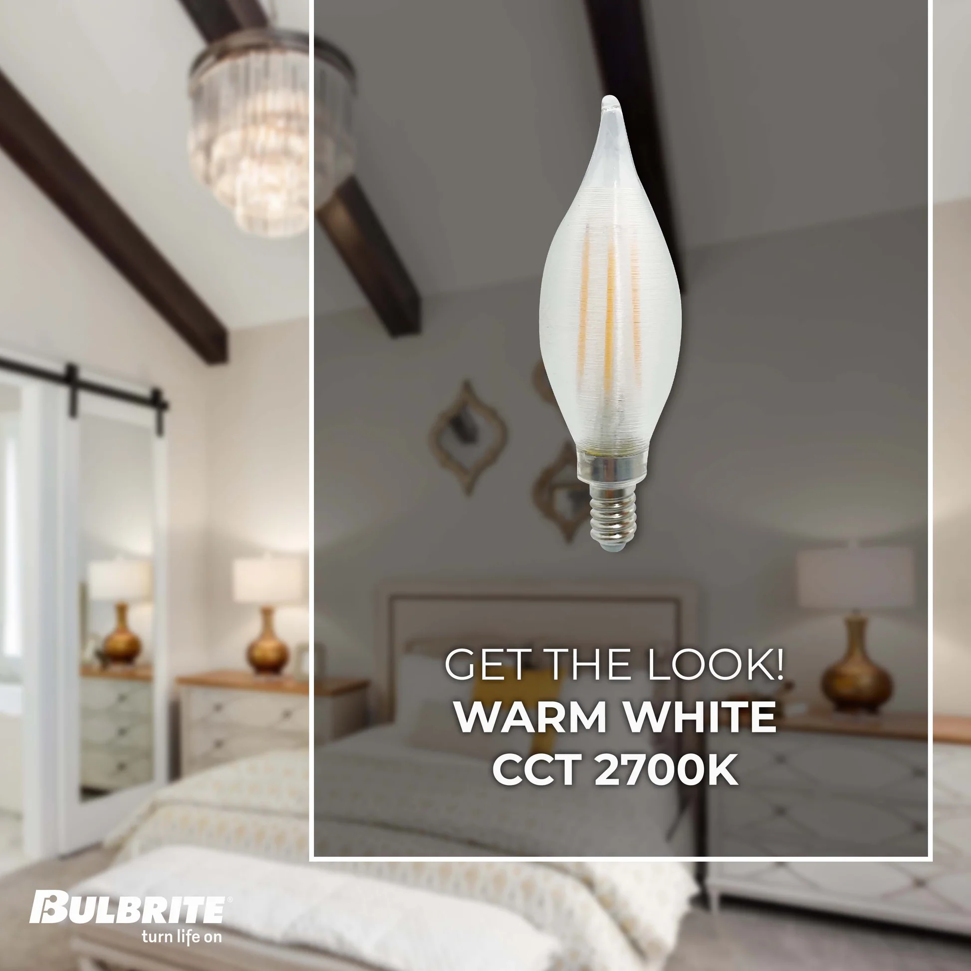 Bulbrite Spunlite Pack of (4) 4 Watt Dimmable C11 LED Filament Light Bulb with Satin Glass Finish and Candelabra (E12) Base - 2700K (Warm White Light), 350 Lumens - Cheap-Us