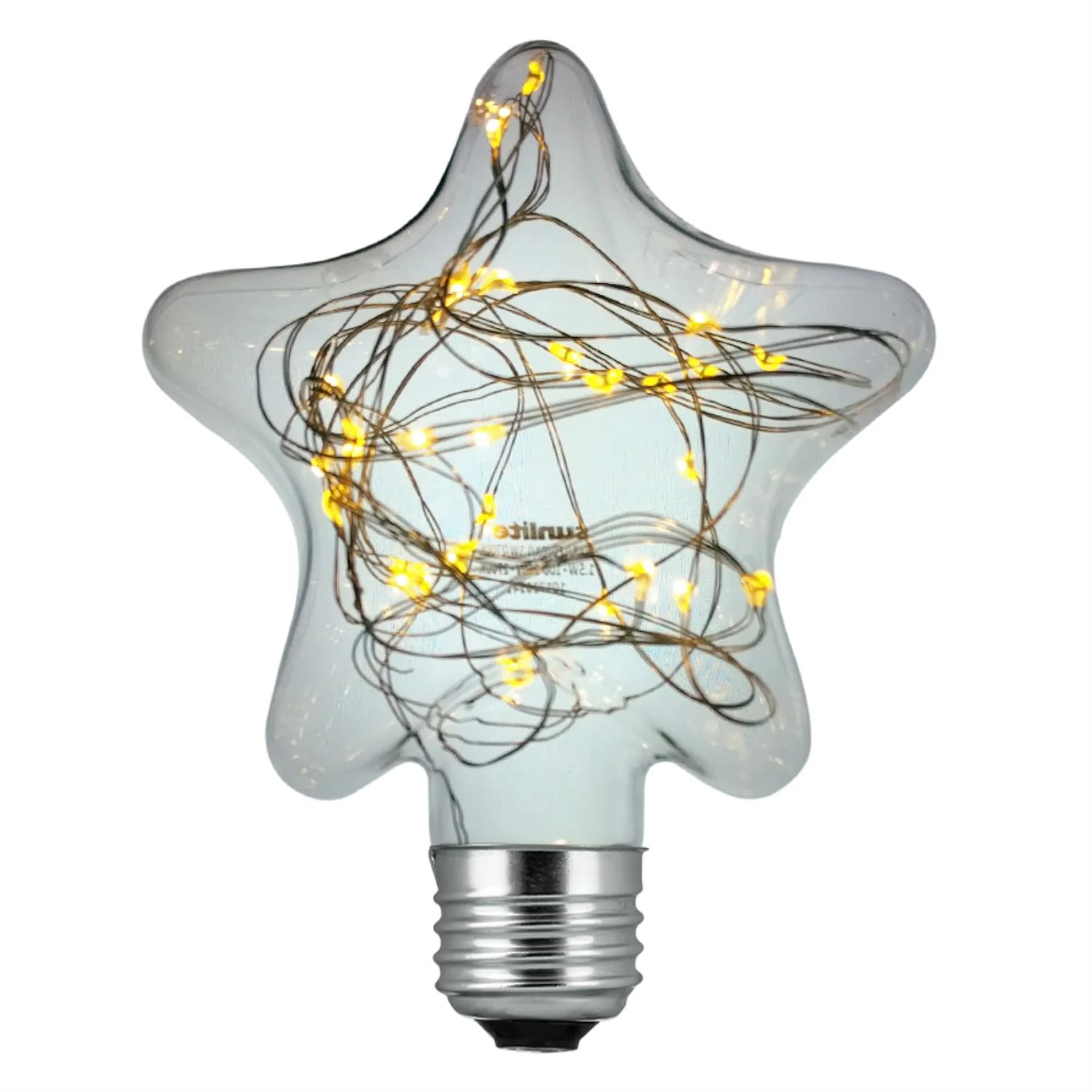 Sunlite Star Shaped Bulb, 30 Warm White LED Fairy Lights Inside, Medium (E26) Base, Decorative, Party, Holiday, Kids Room, Patio Lights - Cheap-Us