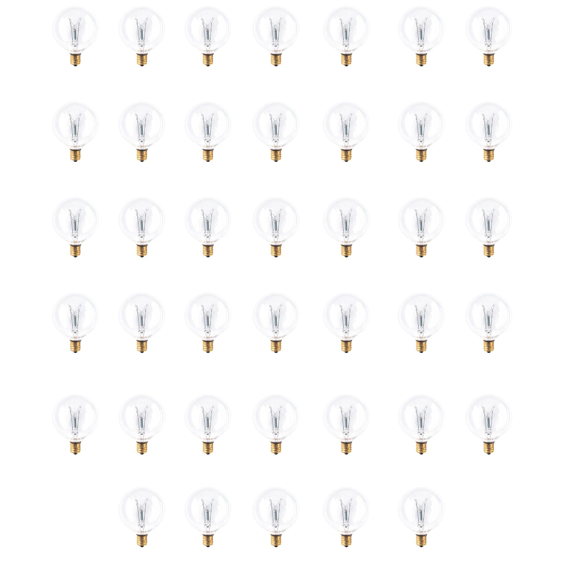 BULBRITE INCANDESCENT G16.5 CANDELABRA SCREW (E12) 25W DIMMABLE LIGHT BULB 2700K/WARM WHITE 40PK (311025) - Cheap-Us