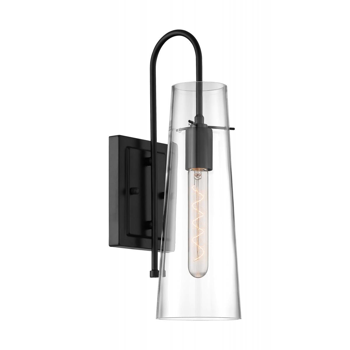 60-6879 ALONDRA 1 LIGHT WALL SCONCE Alondra - 1 Light Sconce with Clear Glass - Black Finish - Cheap-Us