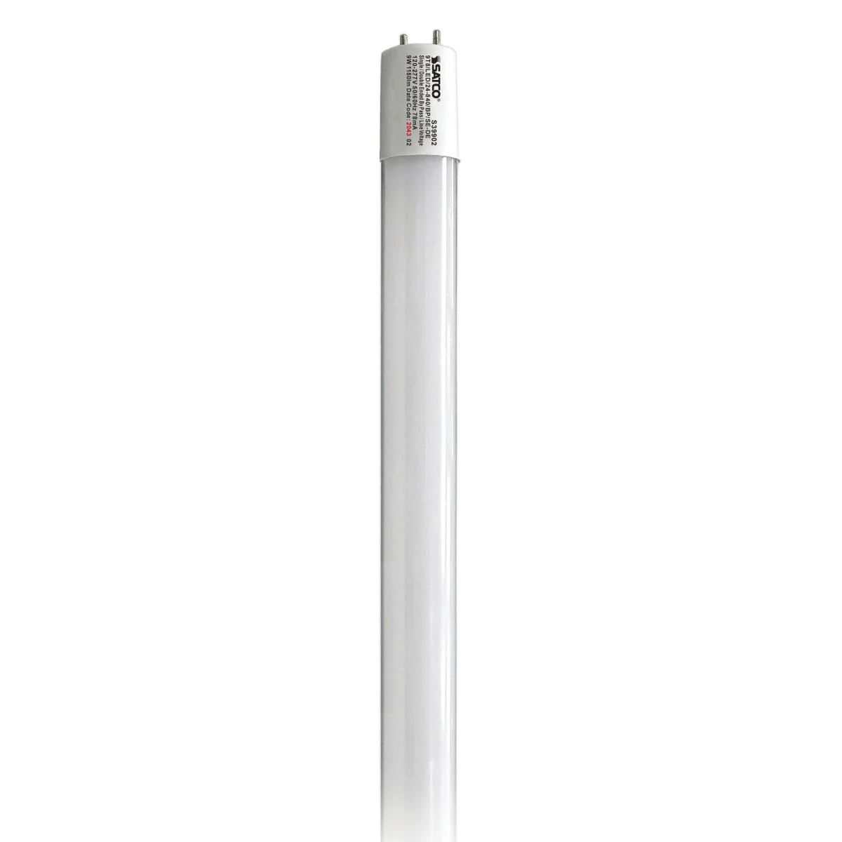 S39902 9T8/LED/24-840/BP/SE-DE 9 Watt T8 LED; 2Ft; 4000K; Medium Bi Pin base; 50000 Average rated hours; 1150 Lumens; Type B; Ballast Bypass; Single or Double Ended Wiring - Cheap-Us