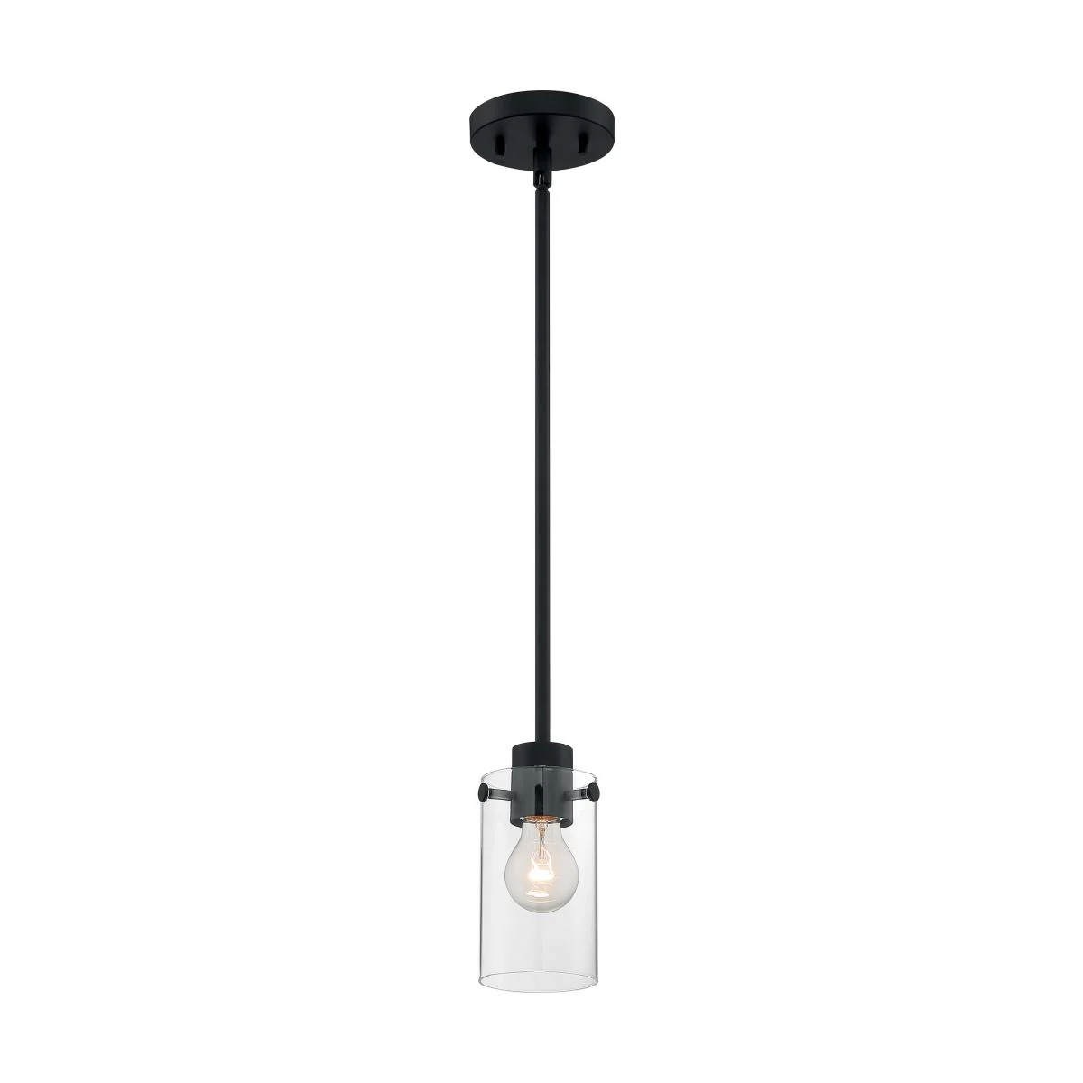 60-7270 SOMMERSET 1 LIGHT MINI PENDANT Sommerset - 1 Light Mini Pendant with Clear Glass - Matte Black Finish - Cheap-Us