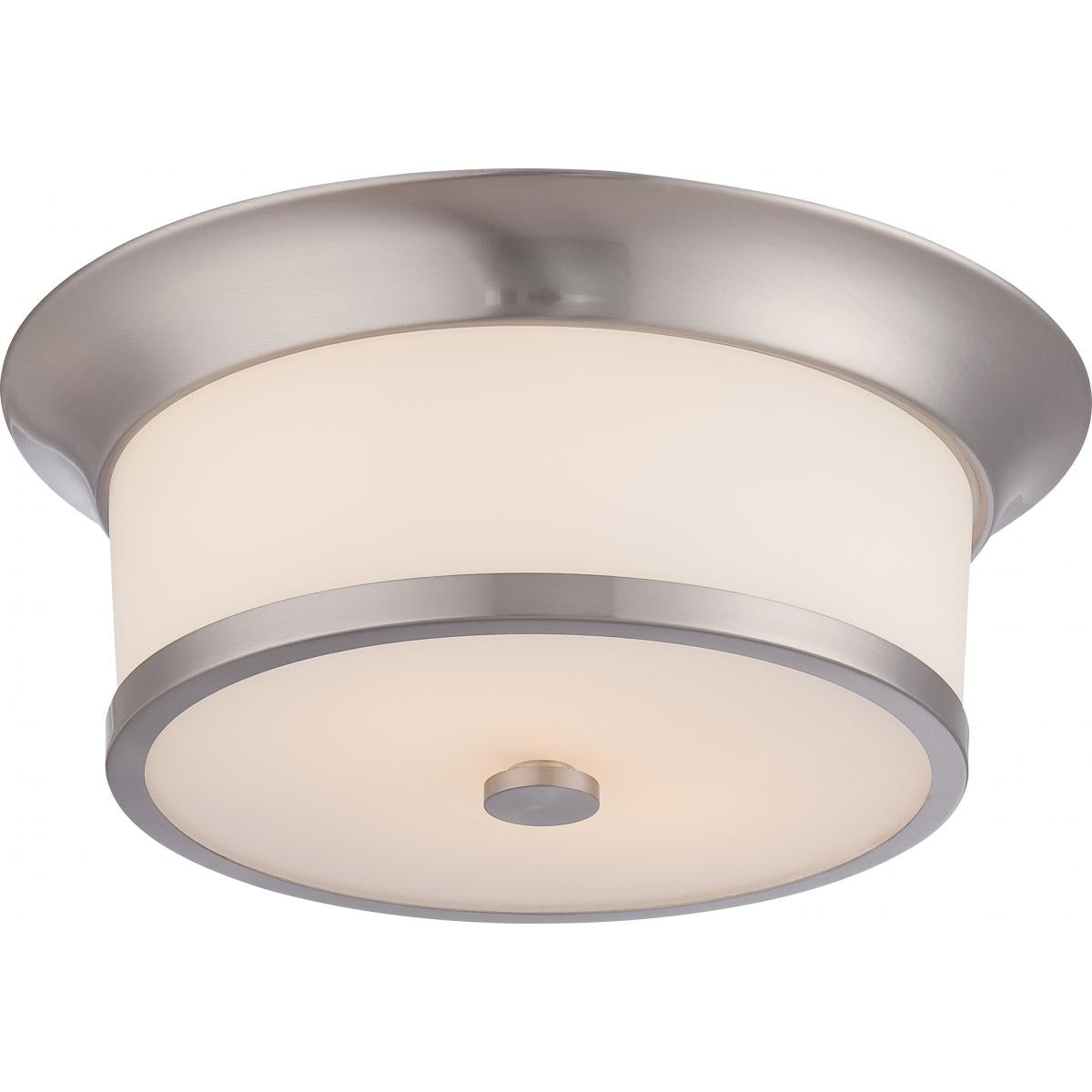 Satco Nuvo 2-Light Semi-Flush/Flush Mounted Light Fixture - 60 Watts - Medium Base - Brushed Nickel Finish - Cheap-Us