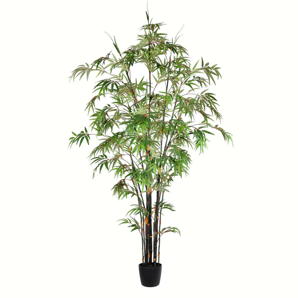 Vickerman 7' Artificial Potted Black Japanese Bamboo Tree. - Cheap-Us