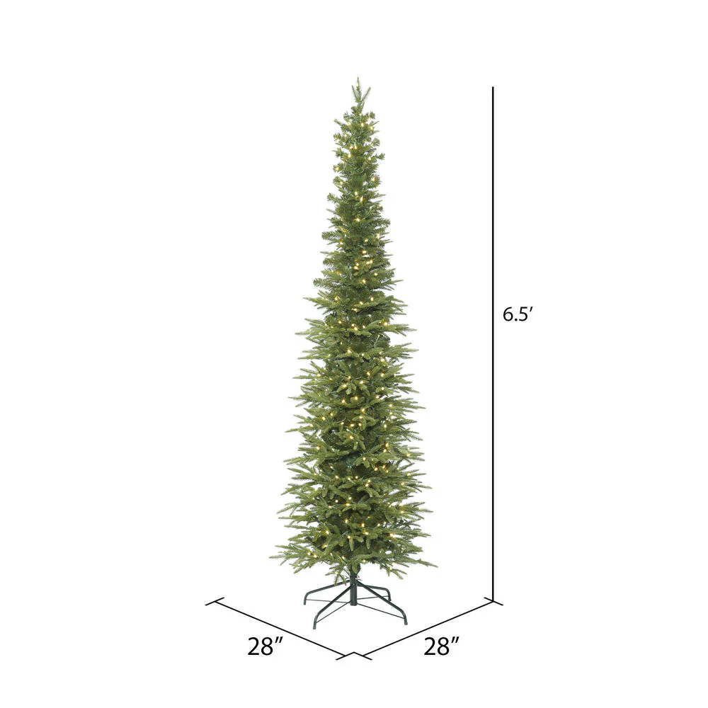 Vickerman 6.5' Bixley Pencil Fir Artificial Christmas Tree Warm White Dura-lit LED Lights - Cheap-Us