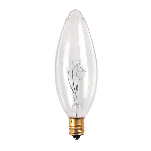 Bulbrite 40CTC/32/2 40 Watt Incandescent B10 Torpedo Chandelier Bulb, Candelabra Base, Clear - Cheap-Us