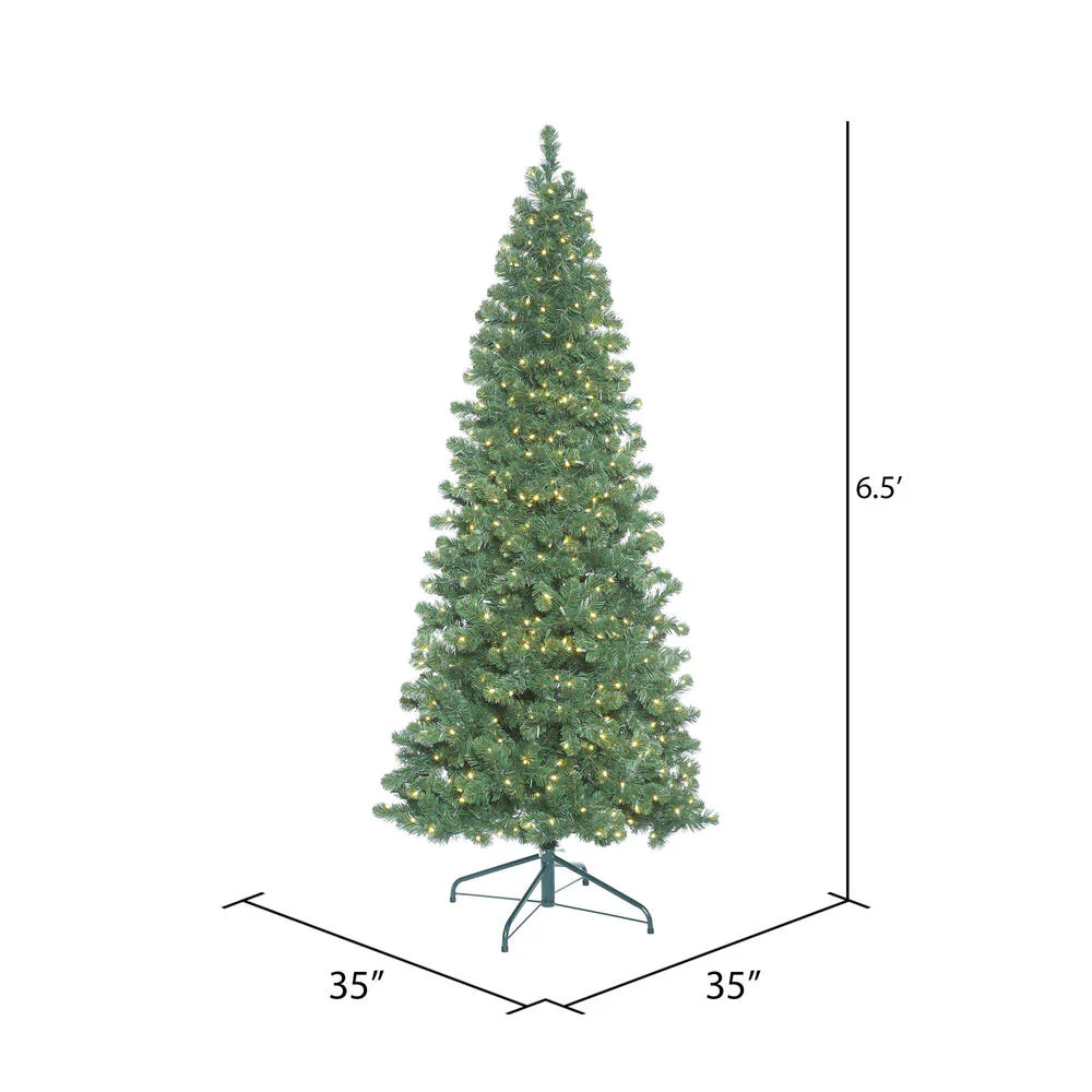 Vickerman 6.5' Oregon Fir Slim Artificial Christmas Tree Warm White LED Lights - Cheap-Us