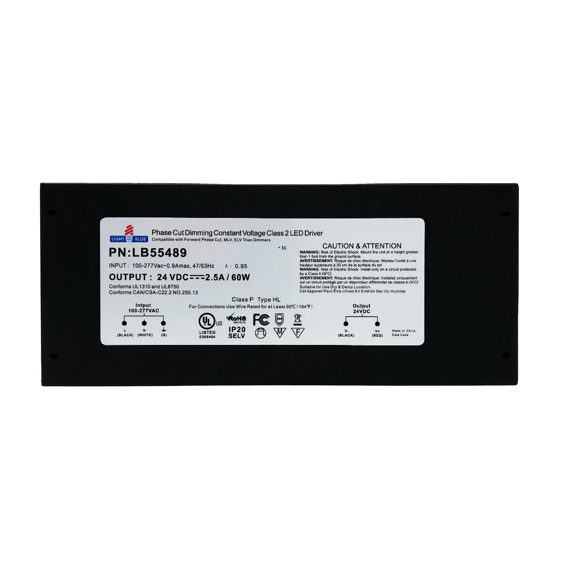 Light Blue USA LED Enclosed Electronic Driver, 60 Watt - Cheap-Us