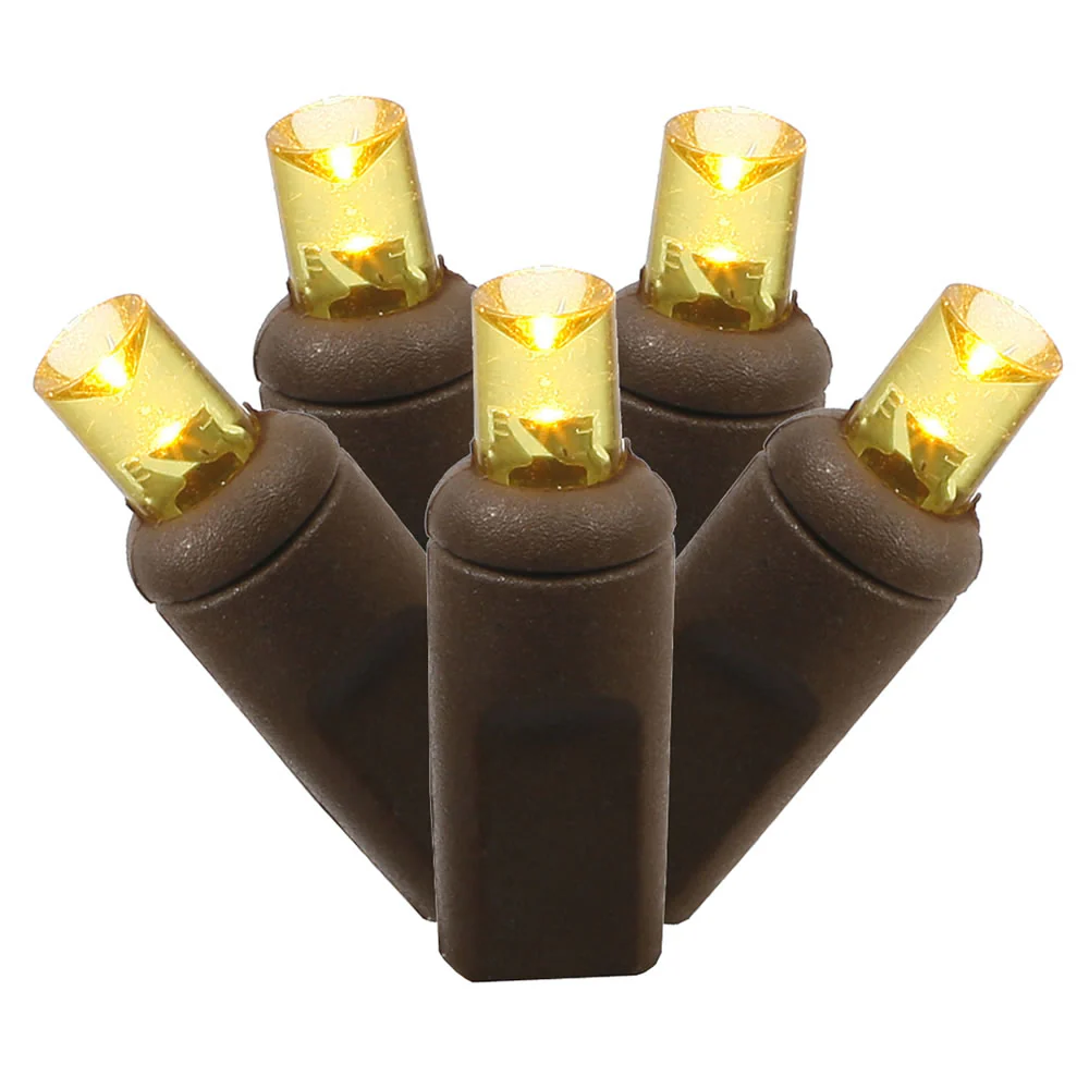 Vickerman 150 Gold Wide Angle LED Single Mold Christmas Net Light Set Brown Wire - Cheap-Us