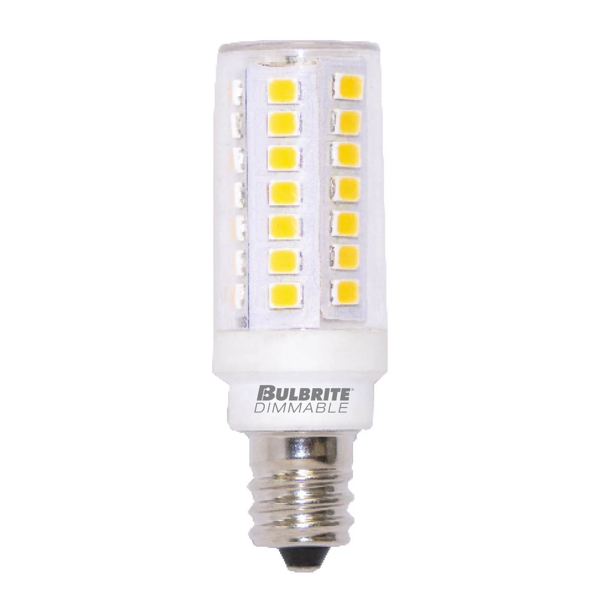 BULBRITE LED T6 CANDELABRA SCREW (E12) 5W DIMMABLE CLEAR 3000K/SOFT WHITE LIGHT 60W INCANDESCENT EQUIVALENT - Cheap-Us