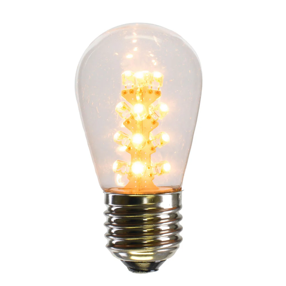 Vickerman S14 LED Warm White Transparent Plastic Bulb E26 Medium Nickel Base 5 per pack. - Cheap-Us