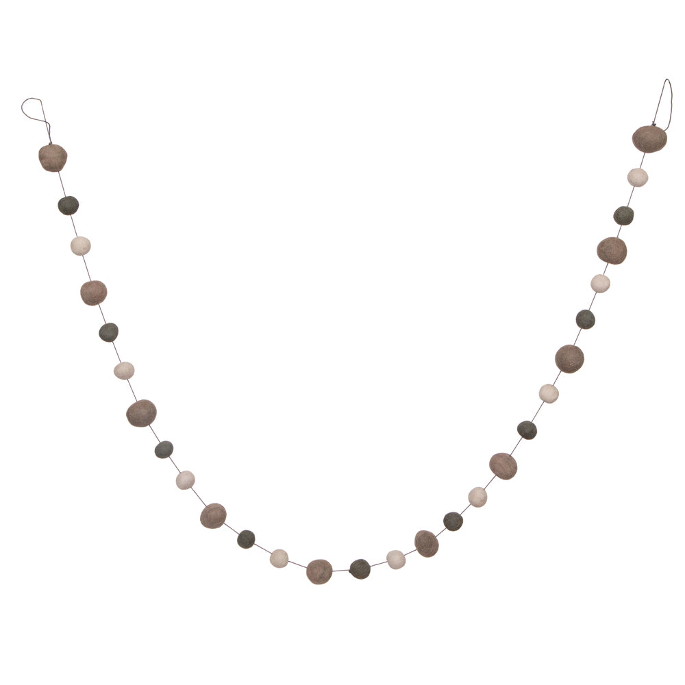 Vickerman 6' Gray and Silver Wool Pom Pom Garland - Cheap-Us