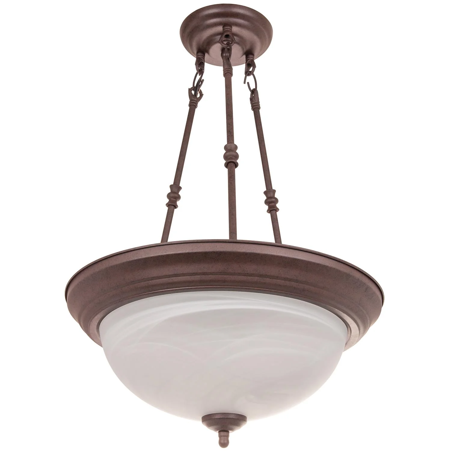 Sunlite Decorative Pendant Ceiling Fixture, Dusted Brown Finish, Alabaster Glass - Cheap-Us