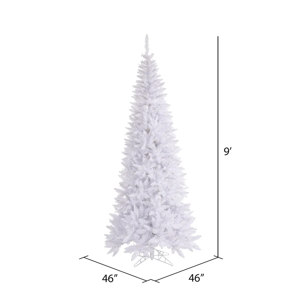 Vickerman 9' White Fir Slim Artificial Christmas Tree Unlit - Cheap-Us