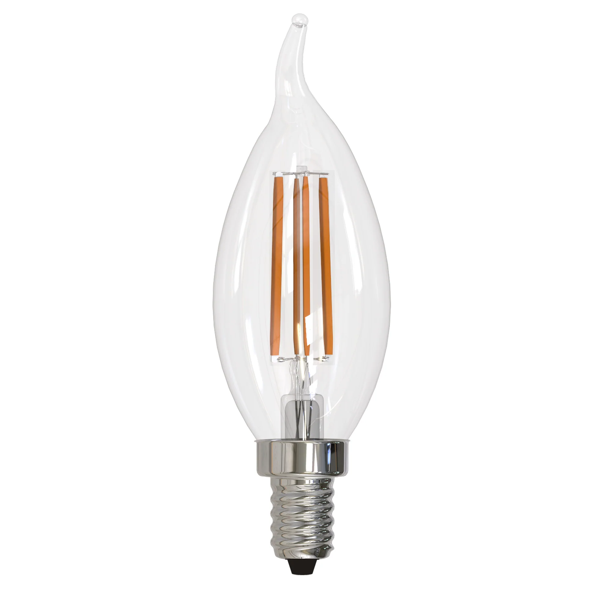 Bulbrite LED Filament 6.5 Watt Dimmable CA10 Light Bulbs with a Clear Finish and Candelabra (E12) Base - 3000K (Soft White Light), 750 Lumens - Cheap-Us