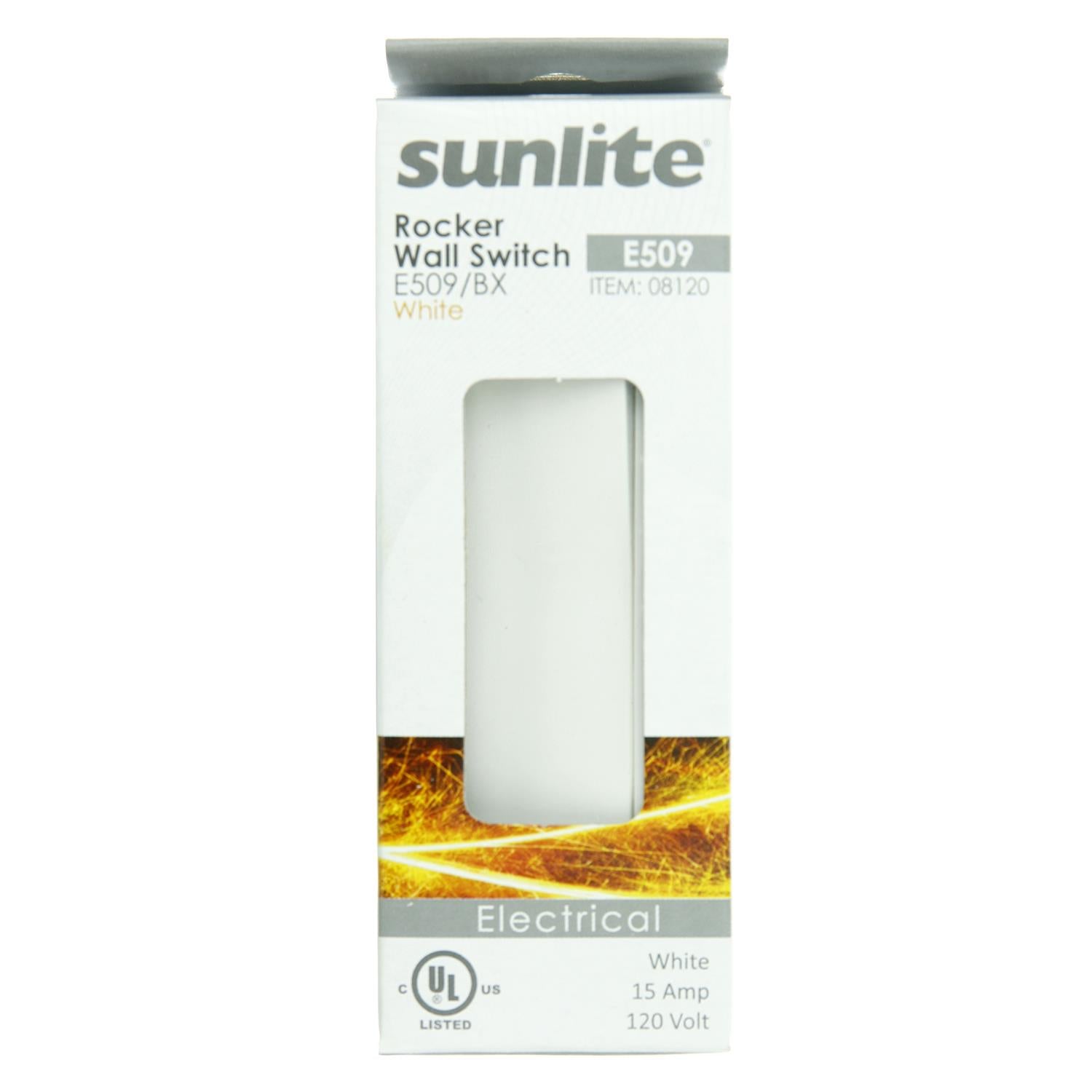 Sunlite E509 On/Off Grounded Rocker Switch, White - Cheap-Us