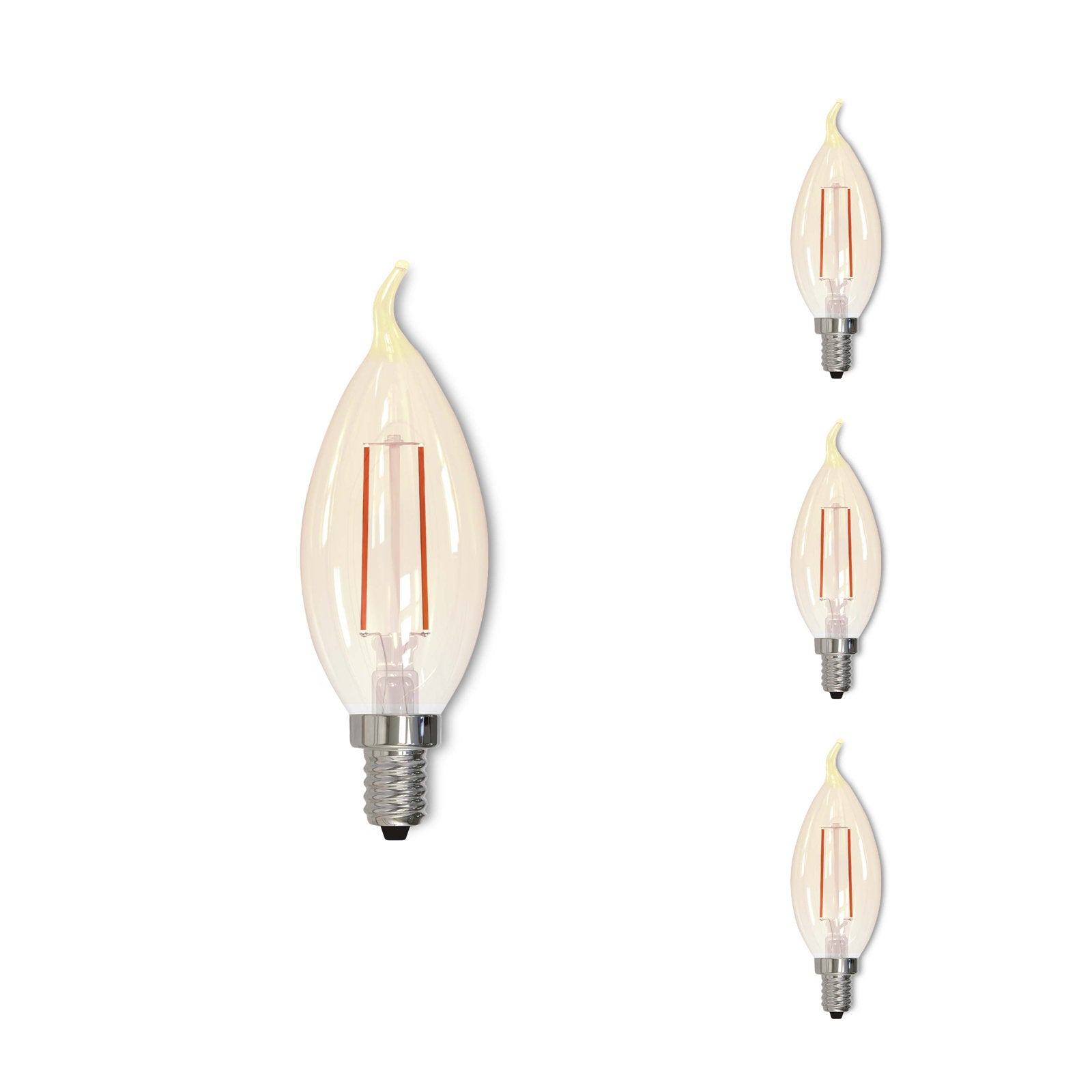 Bulbrite LED Filament CA10 Nostalgic Thread Edison Light Bulb, 2.5W, 25W Incandescent Equivalent, E12 Candelabra Base, 2100K, Antique Finish, 4 Pack - Cheap-Us