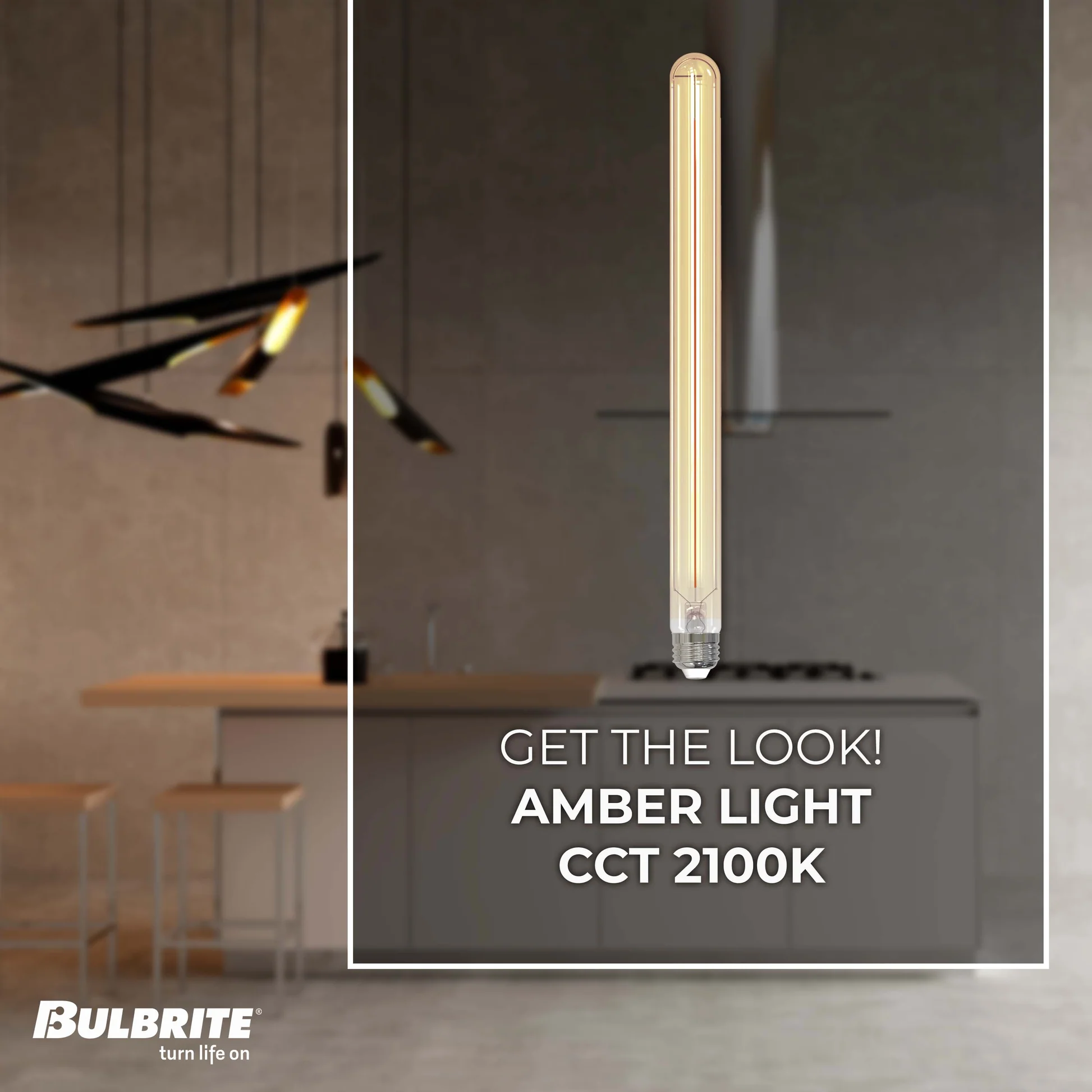 Bulbrite LED Filament Pack of (4) 5 Watt Dimmable 15 Inch T9 Light Bulb with Antique Glass Finish and Medium (E26) Base - 2100K (Amber Light), 400 Lumens - Cheap-Us