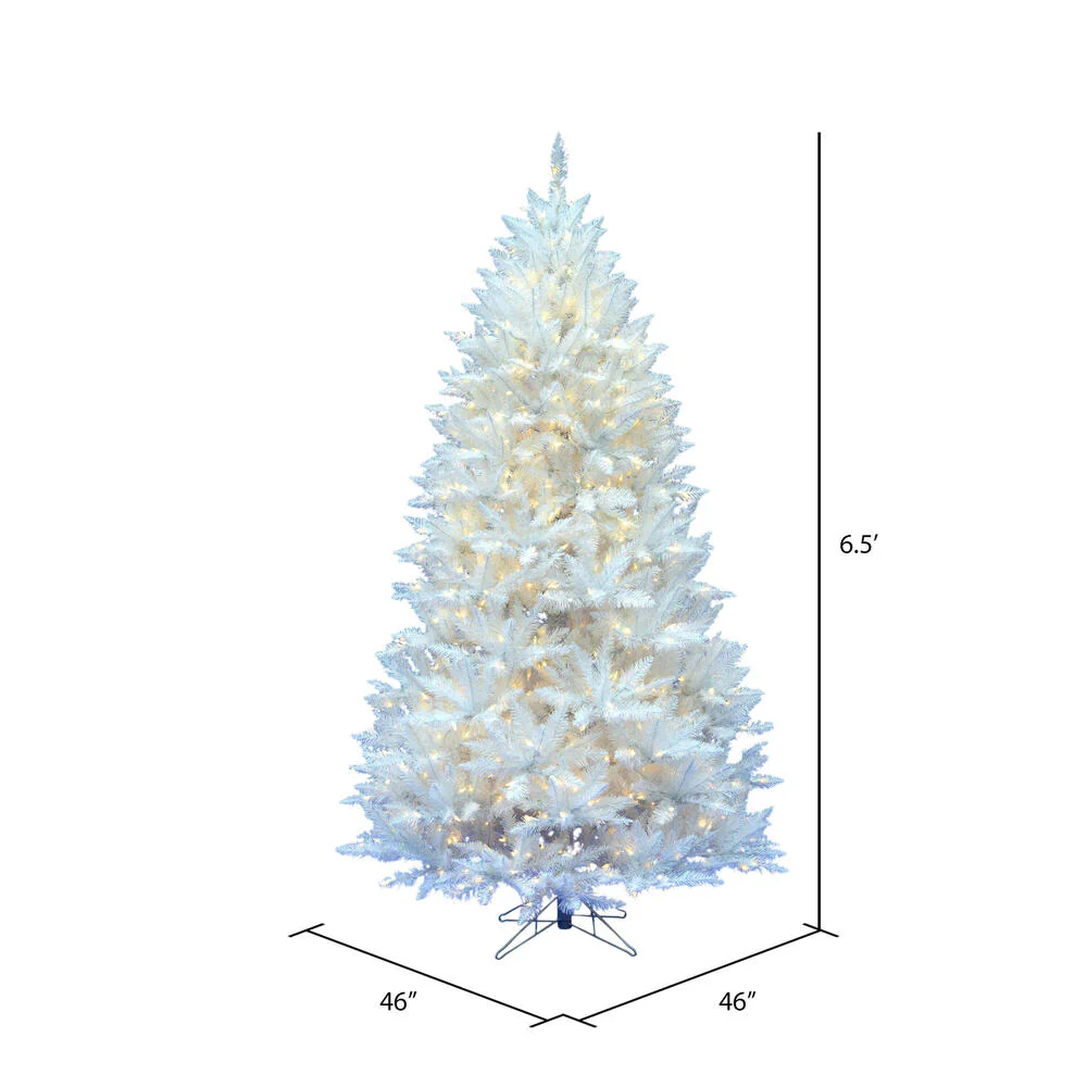 Vickerman 6.5' Sparkle White Spruce Artificial Christmas Tree Pure White LED Lights - Cheap-Us