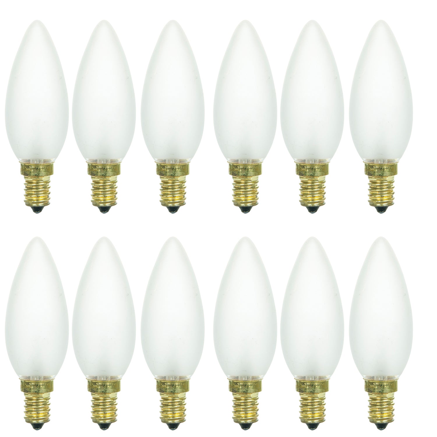 Sunlite 25CTF/32/E14/12PK 25W Incandescent Torpedo Tip Chandelier with Frosted Light Bulb and European E14 Base (12 Pack) - Cheap-Us