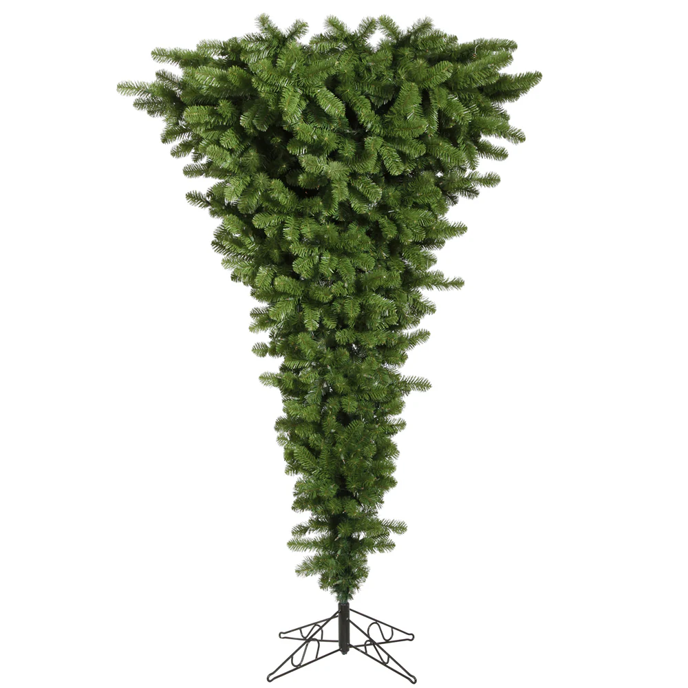 Vickerman 7.5' Green Upside Down Artificial Christmas Tree Unlit - Cheap-Us