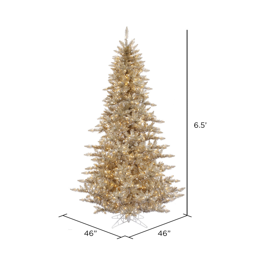 Vickerman 6.5' Champagne Fir Artificial Christmas Tree Warm White Dura-lit LED Lights - Cheap-Us