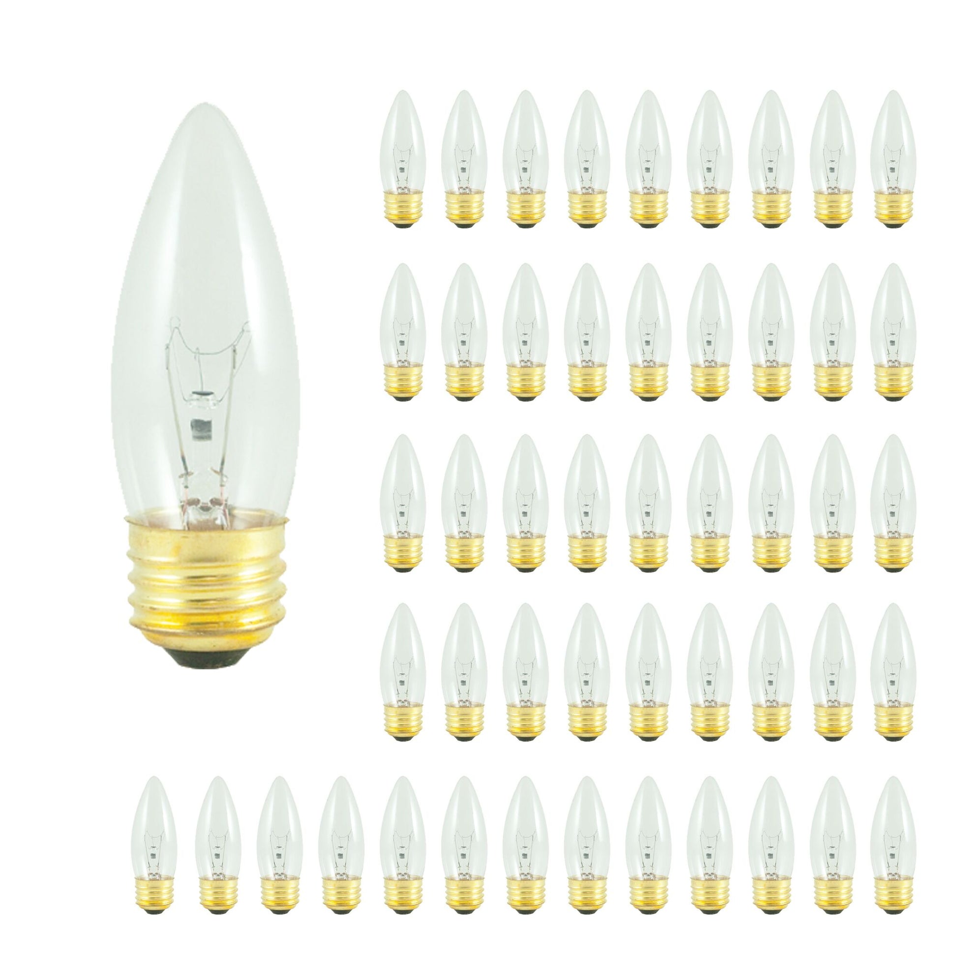 BULBRITE INCANDESCENT B10 MEDIUM SCREW (E26) 40W DIMMABLE LIGHT BULB 2700K/WARM WHITE 50PK (495040) - Cheap-Us