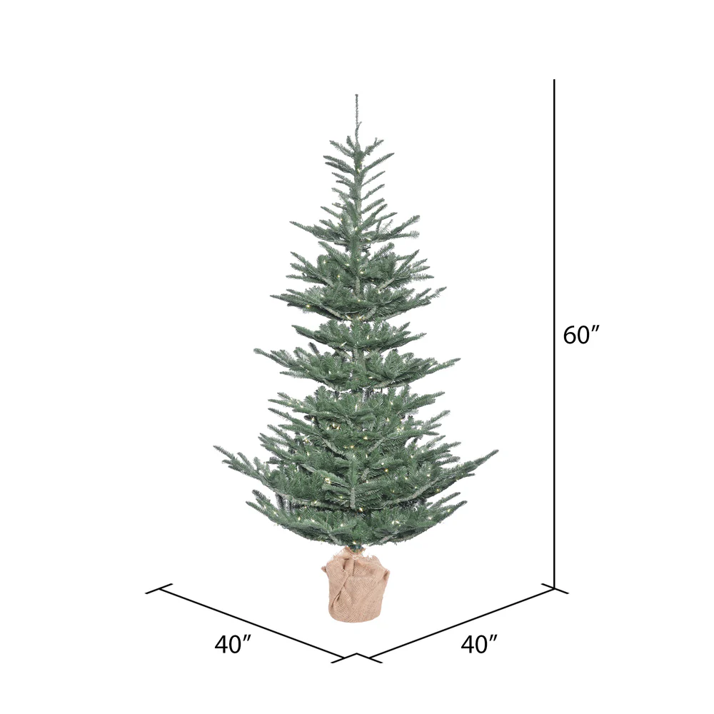 Vickerman 5' Alberta Blue Spruce Artificial Christmas Tree Warm White Dura-lit LED Lights - Cheap-Us