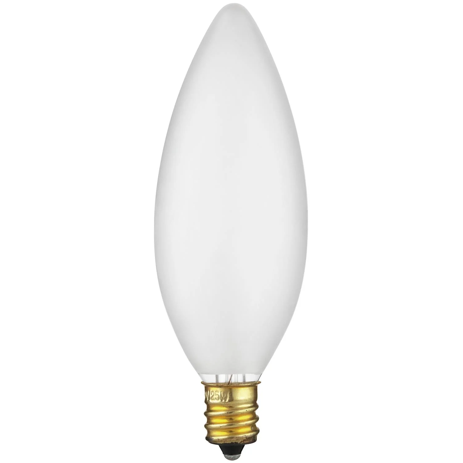 Sunlite 60 Watt Torpedo Tip Chandelier , Candelabra Base, Frost - Cheap-Us