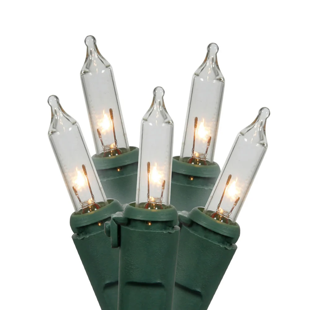 Vickerman 50 Clear Twinkle Mini-Lights on Green Wire, 23' Christmas Light Strand- 2 Pack - Cheap-Us