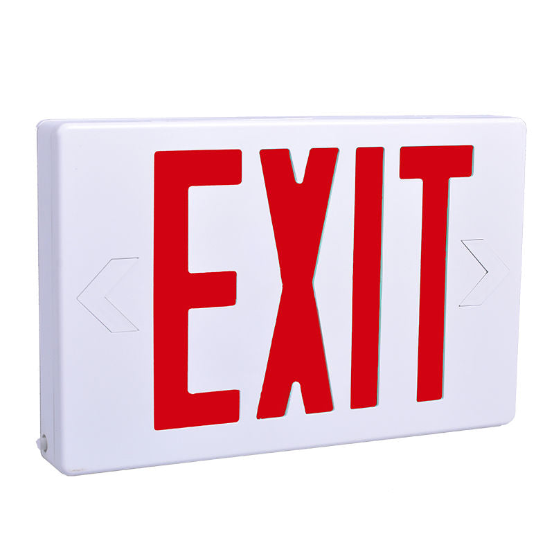 Westgate LED Exit W/Battery Backup SGL/DBL Face Univ. Red Letters, White Housing,  120/277V, LED Exit & Emergency Lighting, 3.2W, White Finish - Cheap-Us