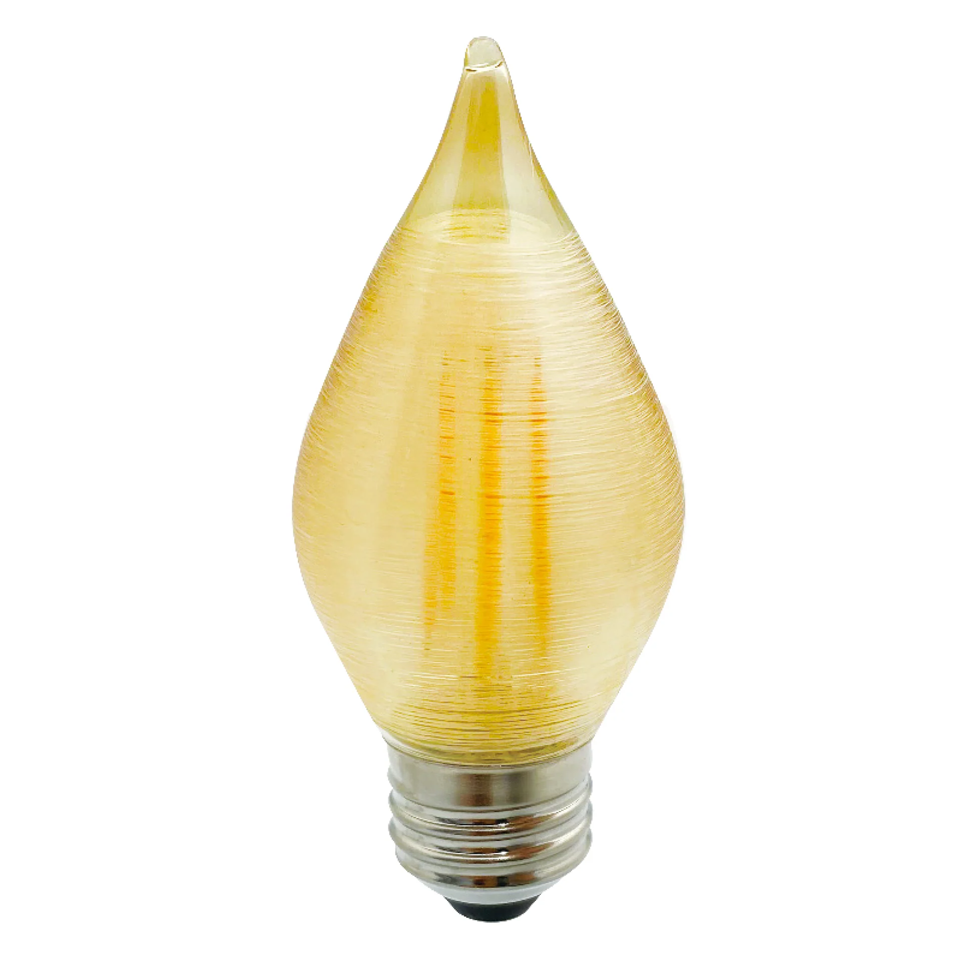 Bulbrite Spunlite 4 Watt Dimmable C15 LED Filament Light Bulb with Amber Glass Finish and Medium (E26) Base - 2100K (Amber Light), 250 Lumens - Cheap-Us