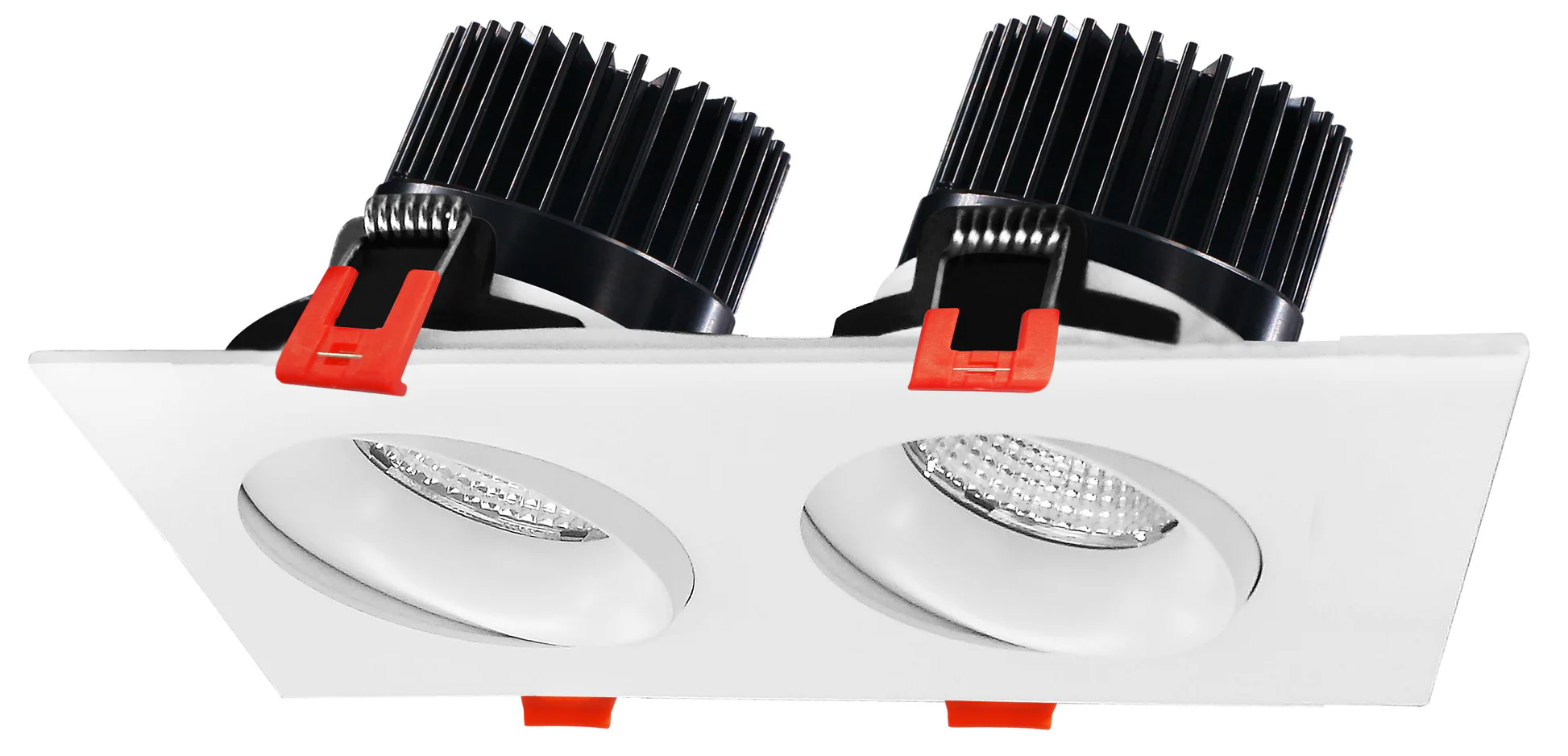 Luxrite LED Double Head Gimbal White Canless Spotlight, 24W, 1400 Lumens, Color Selectable - 2700K/3000K/3500K/4000K/5000K, 80 CRI, Dimmable (LR32183) - Cheap-Us