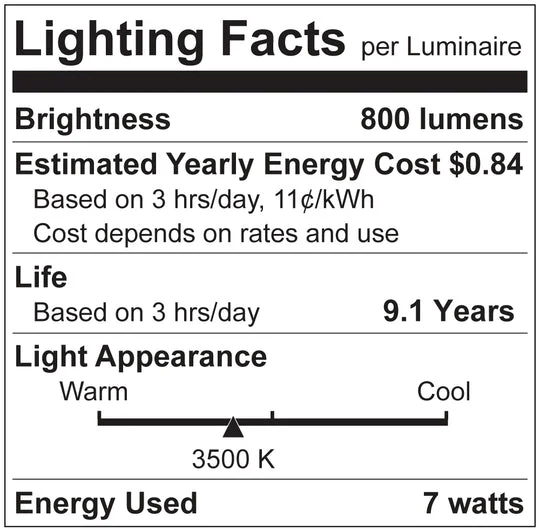 Luxrite LED Flame Tip Chandelier Light Bulb, E12 Candelabra Base, 7W, 3500K - Natural, 800 Lumens, 80 CRI, Clear Finish, Dimmable, Pack of 7 (LR21649) - Cheap-Us