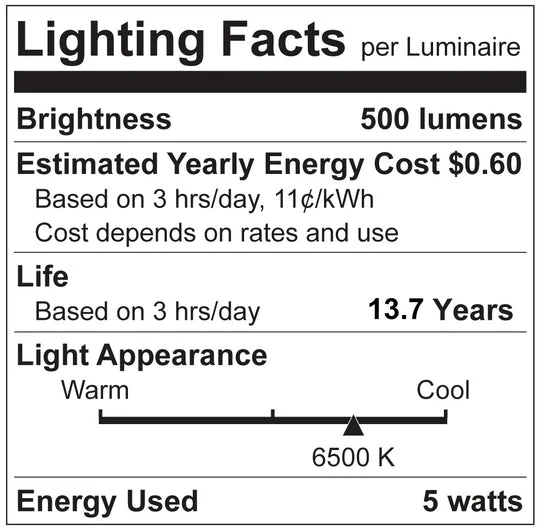 Luxrte LED G9  Light Bulb, 5W, 500 Lumens, 6500K - Daylight, Clear Finish, 80 CRI, Dimmable, Pack of 7 (LR24674) - Cheap-Us