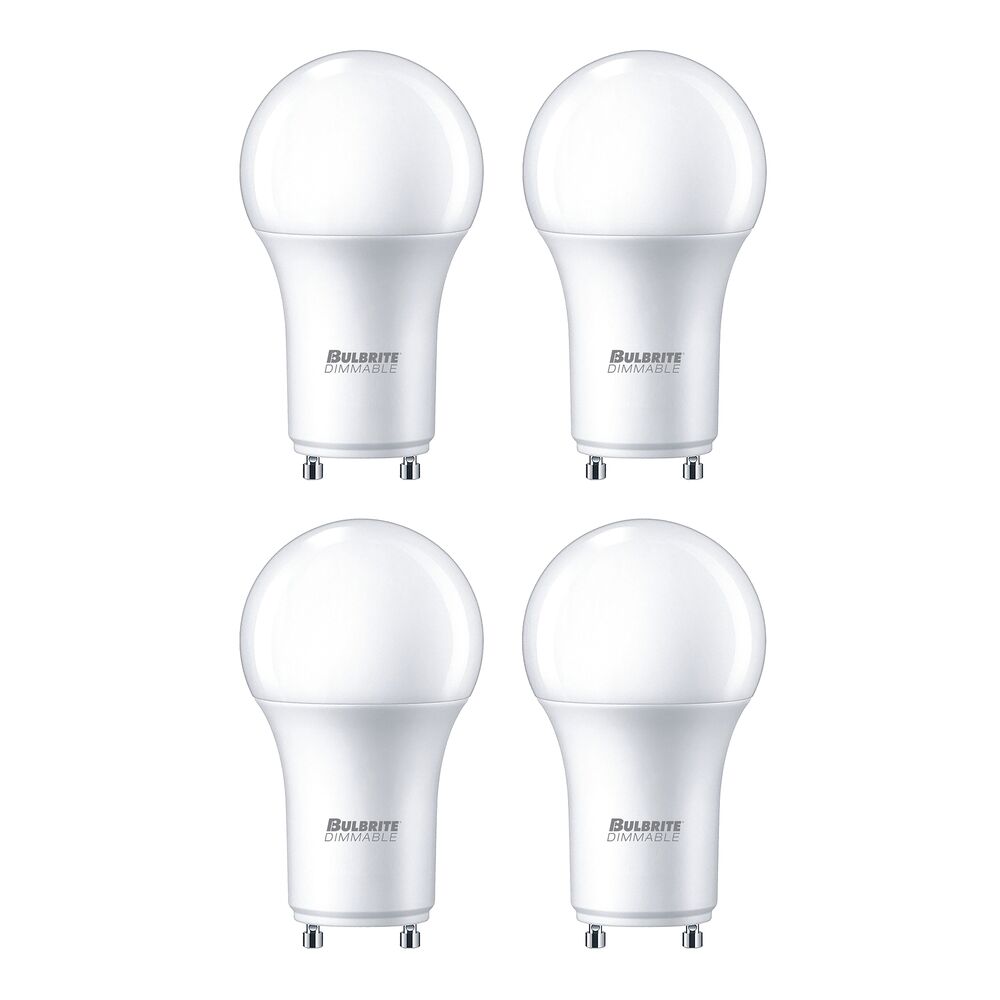 Bulbrite 100 Watt Equivalent A19 Dimmable LED Light Bulb 3000K GU24 -4 Pack - Cheap-Us